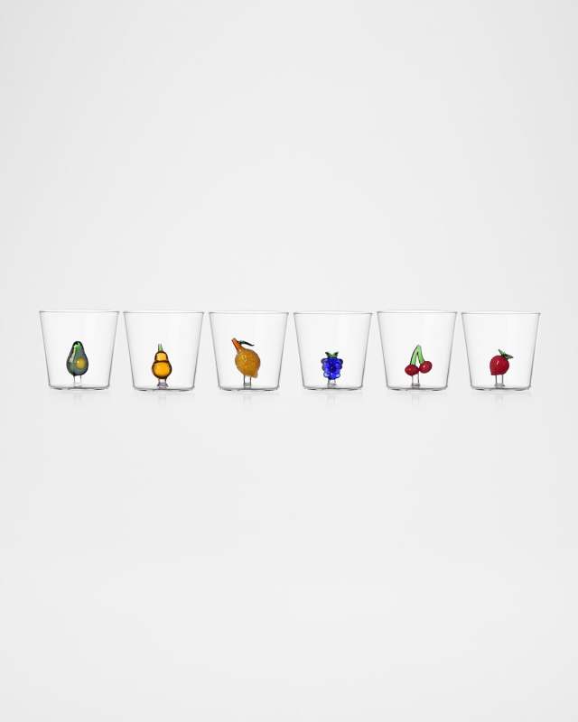 Fruits & Flowers Assorted Tumblers, Set of 6
